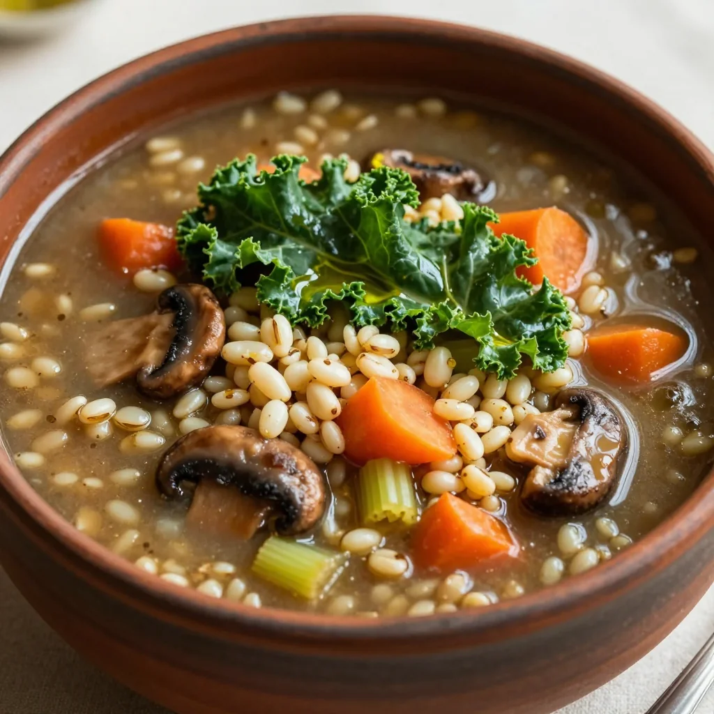 Hearty Vegan Soup With Barley And Vegetables