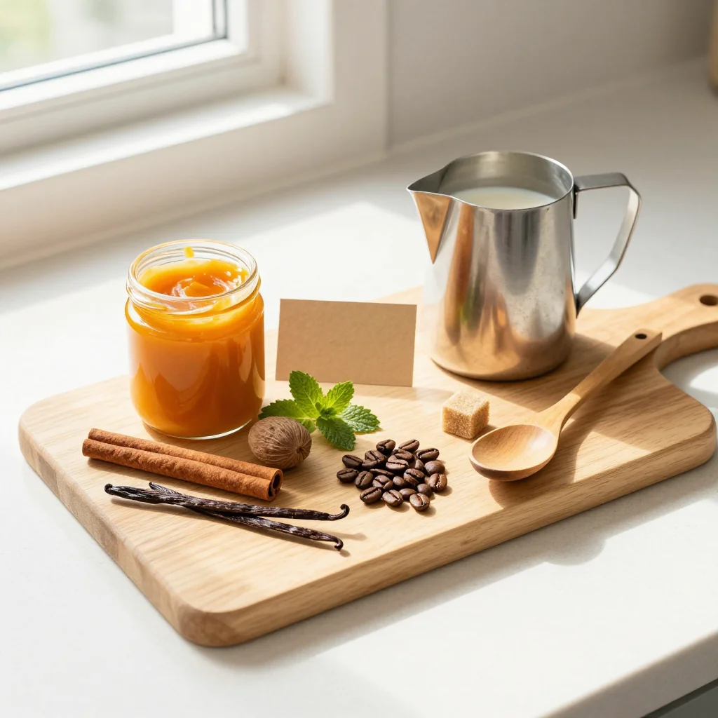 All ingredients for Pumpkin Spice Latte