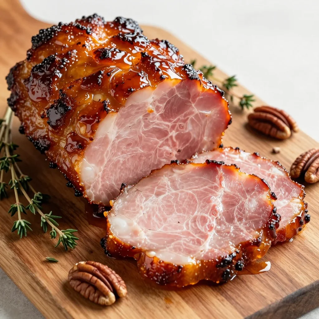 Warm Maple and Brown Sugar Glazed Ham That is Easy and Delicious
