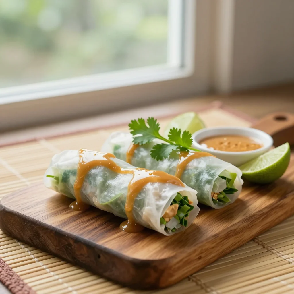 Vietnamese Spring Rolls with Peanut Sauce