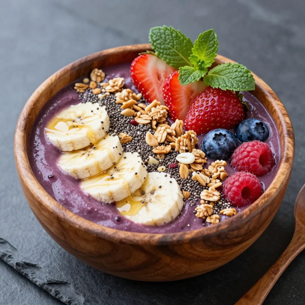 New Year's Day Acai and Berry Smoothie for Energy