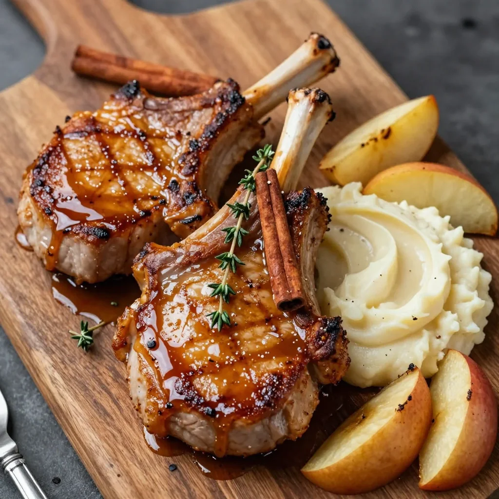 Warm Apple Cider Glazed Pork Chops for January Dinner Sweetness