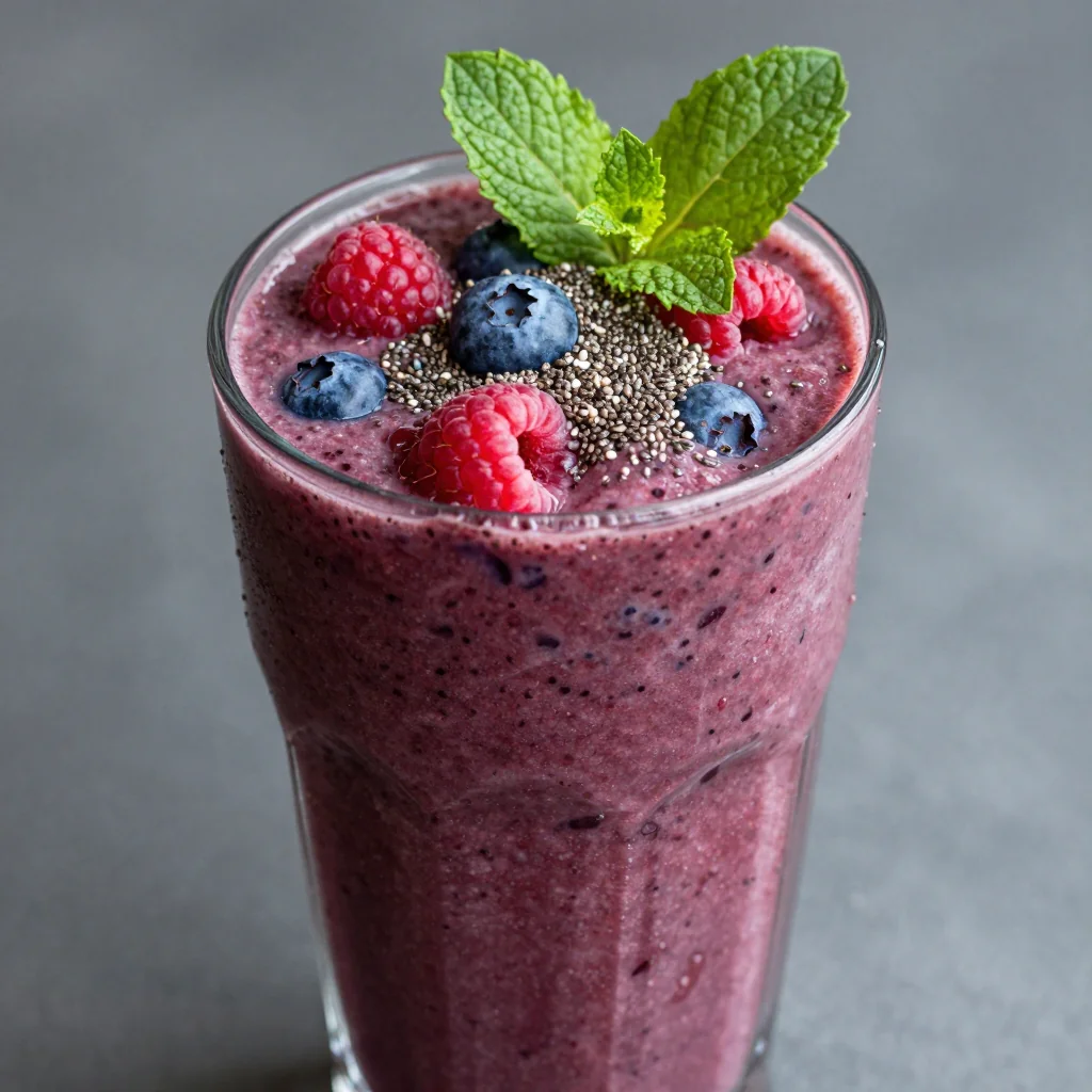 Winter Berry Detox Smoothie with Chia Seeds for Health