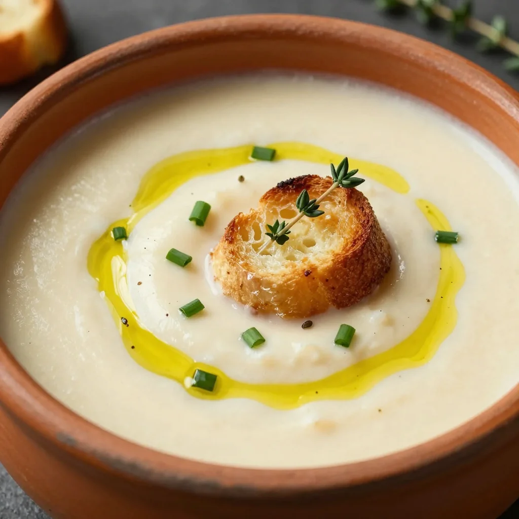 Creamy Roasted Garlic Soup for New Year Goals