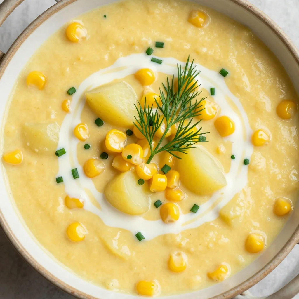Cozy Vegan Creamy Corn Chowder with Potatoes