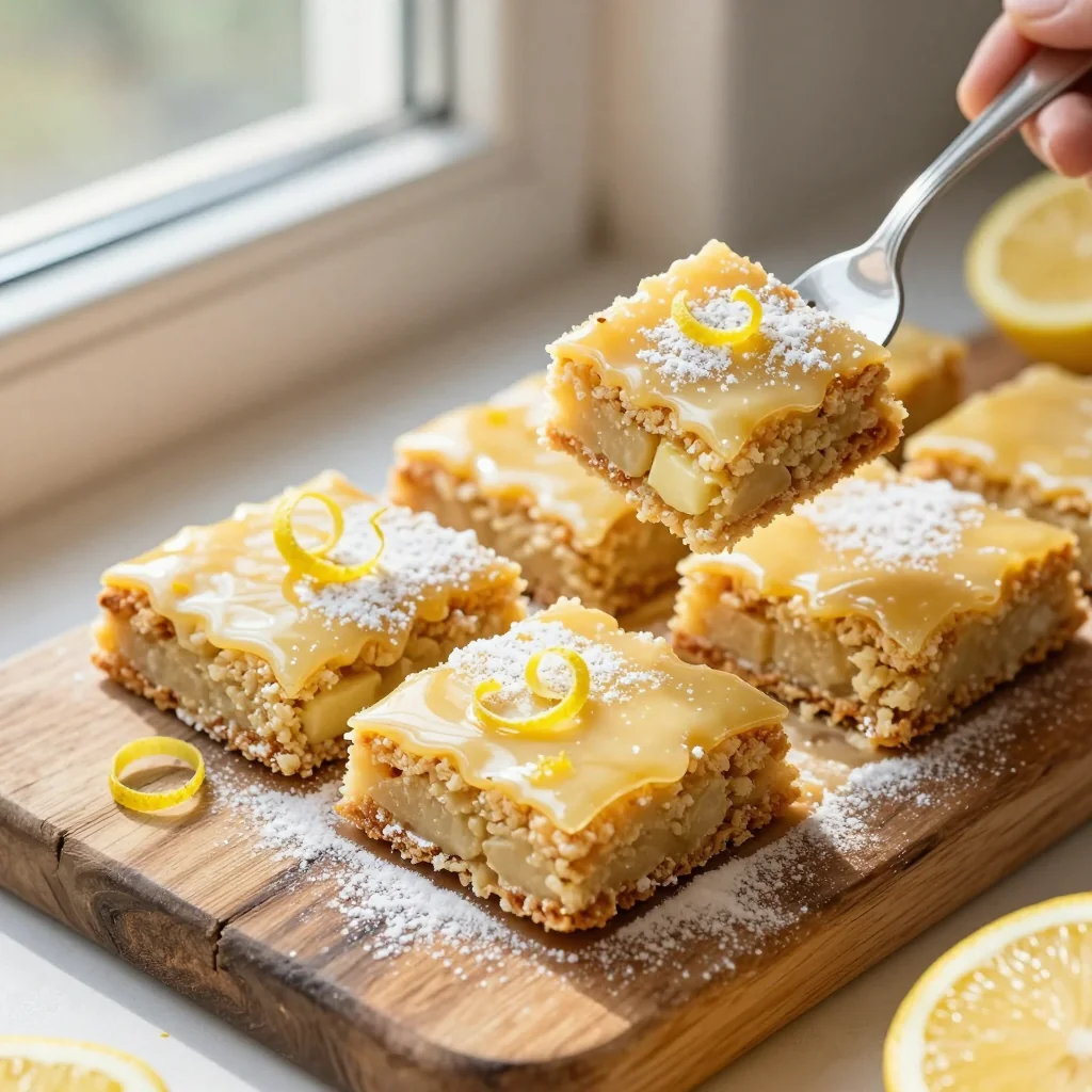Lemon Crumb Bars with Sweet Glaze
