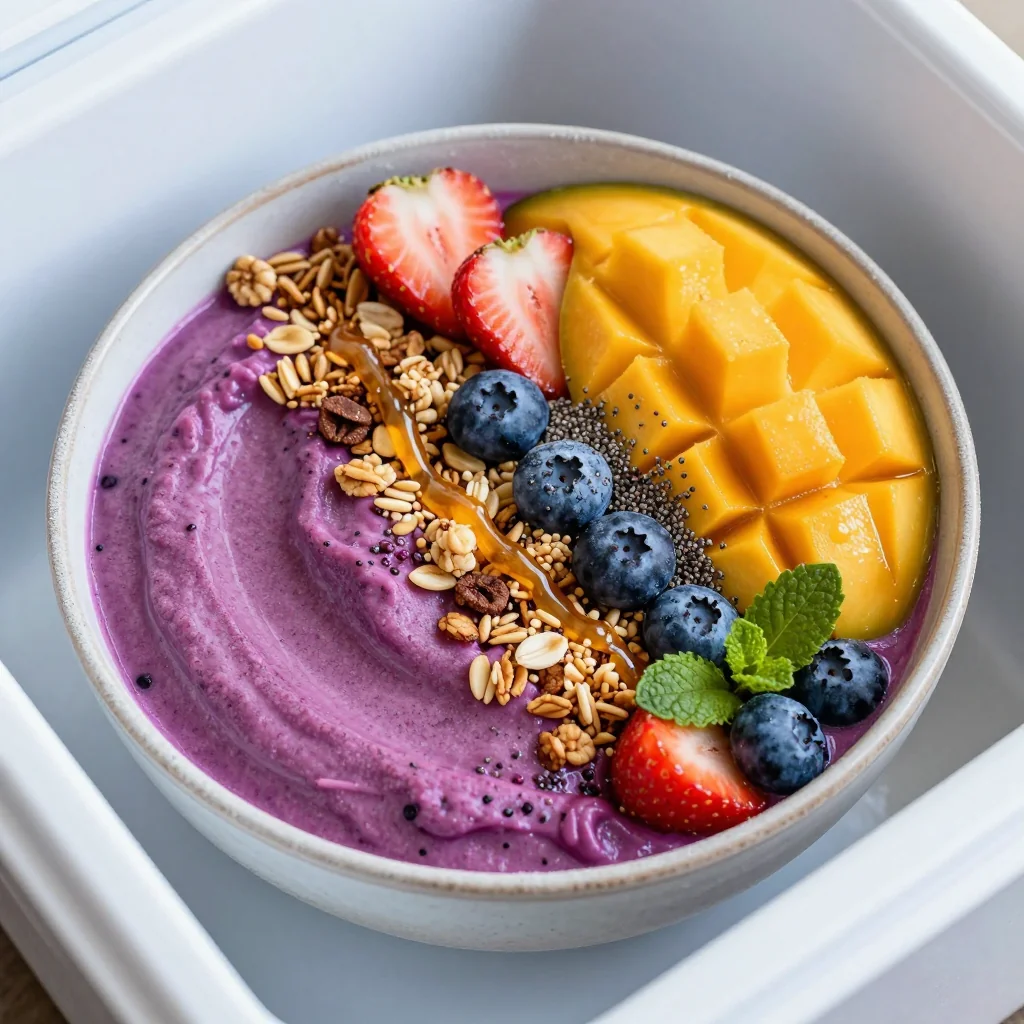 Freezer Prep Smoothie Bowls with Granola for Breakfast