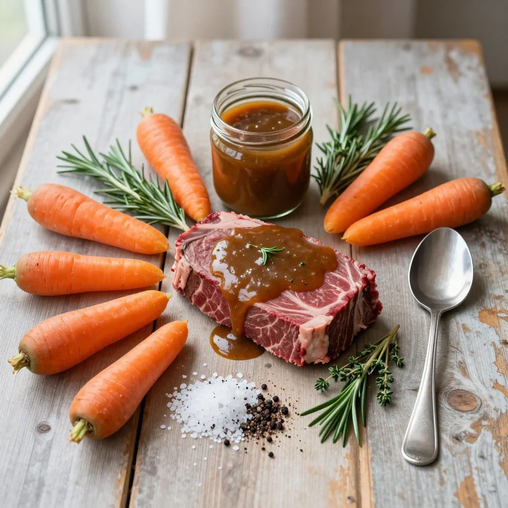 Ingredient list for Beef Roast with Gravy and Carrots
