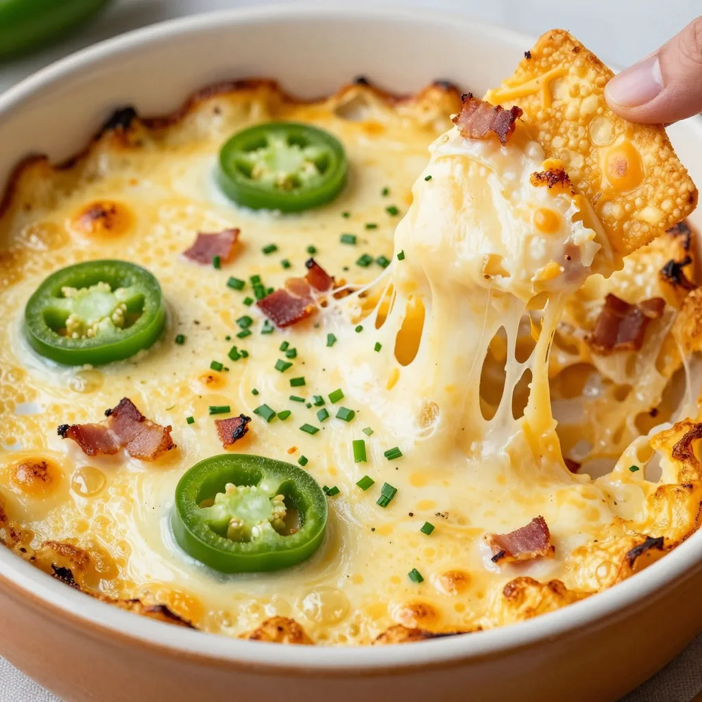 NFL Playoff Keto Jalapeno Popper Dip with Shredded Cheese for Meltiness
