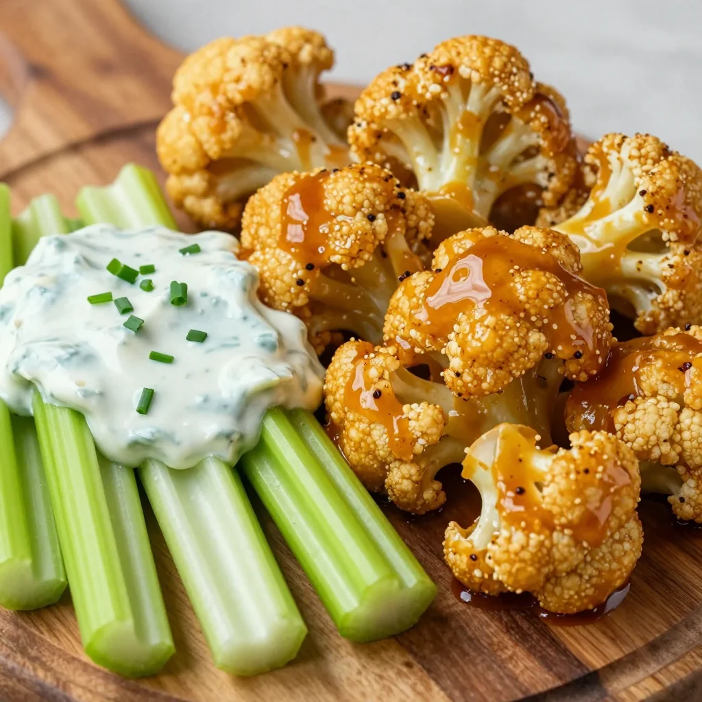 Buffalo Cauliflower Bites for Vegetarian Game Day Snacks