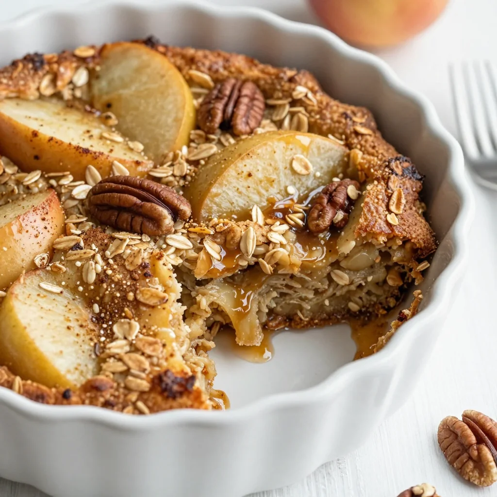 Warm Cinnamon Apple Oatmeal Breakfast Bake for January