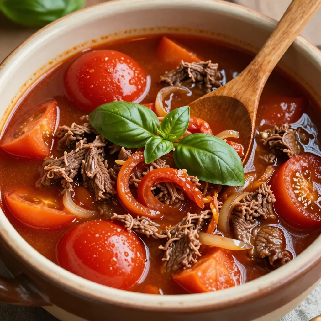 Cozy Slow Cooker Freezer Meal Tomato Basil Stew for Families