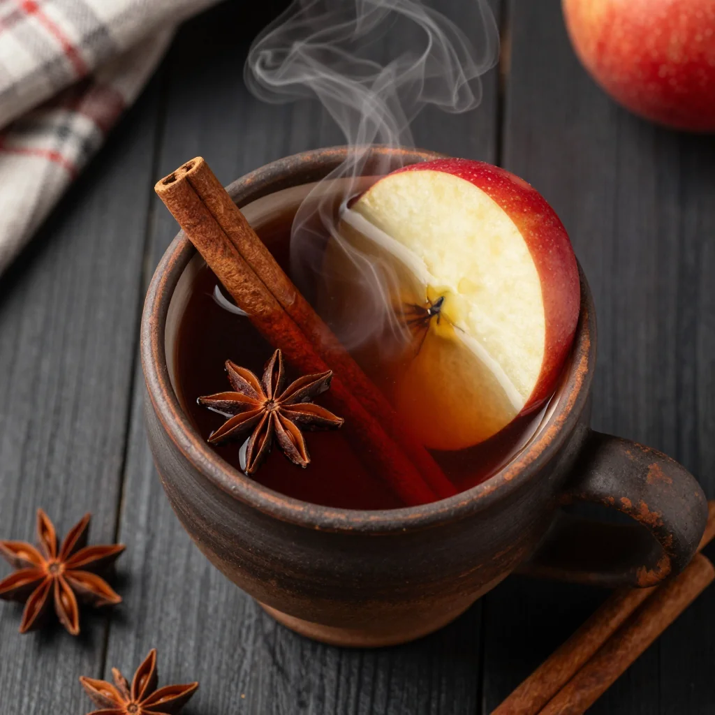 Winter Warmth Hot Spiced Apple Cider with Cinnamon