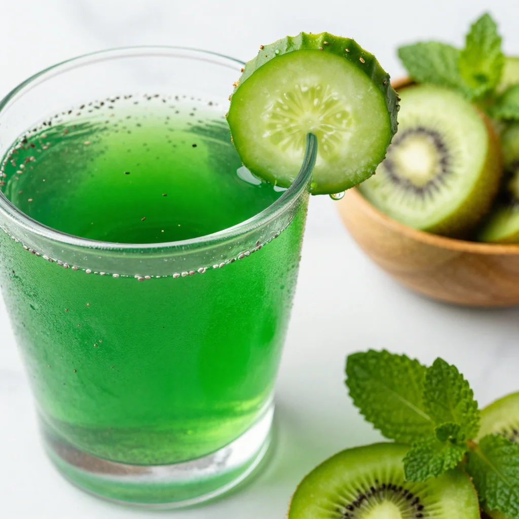 New Year's Day Green Detox Smoothie with Cucumber