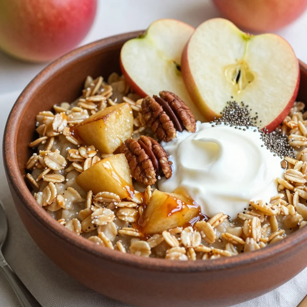 Warm Apple Pie Oatmeal Without The Guilt
