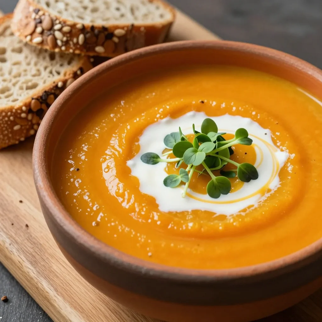 Clean Eating Spicy Carrot and Ginger Soup