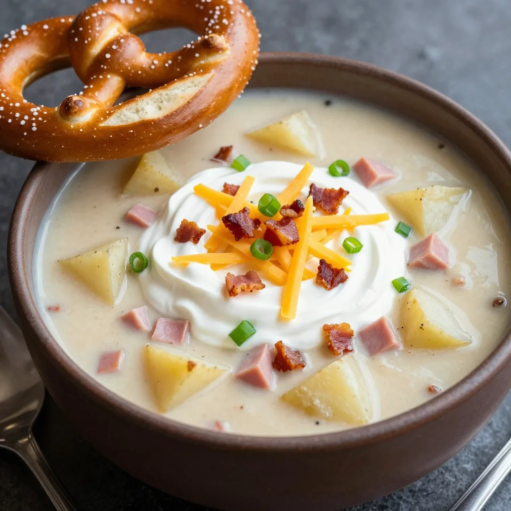 NFL Playoff Loaded Potato Soup for Game Day Lunch