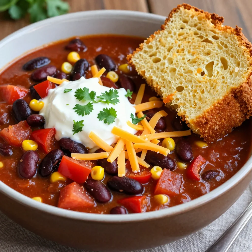 Slow Cooker Vegetarian Chili With Three Beans