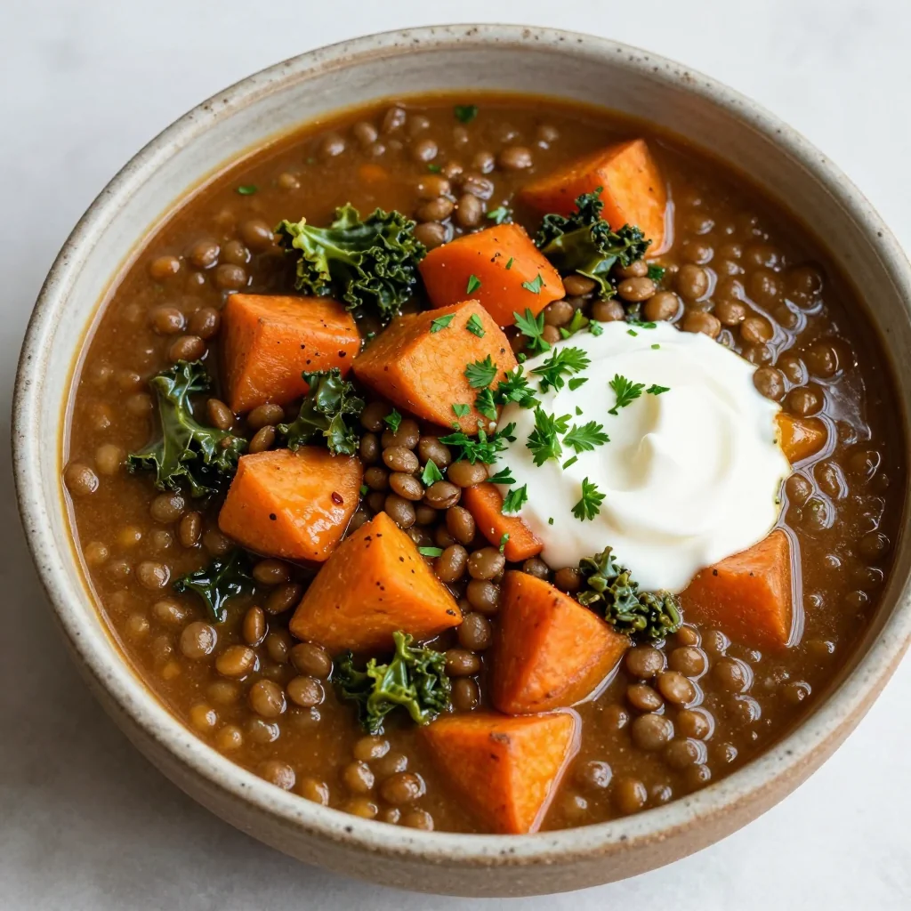 healthy meal prep slow cooker lentil and vegetable stew for january