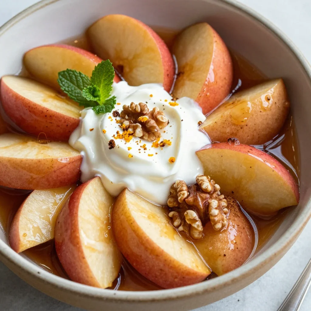 Warm Cinnamon Spiced Apples for a Healthy Dessert