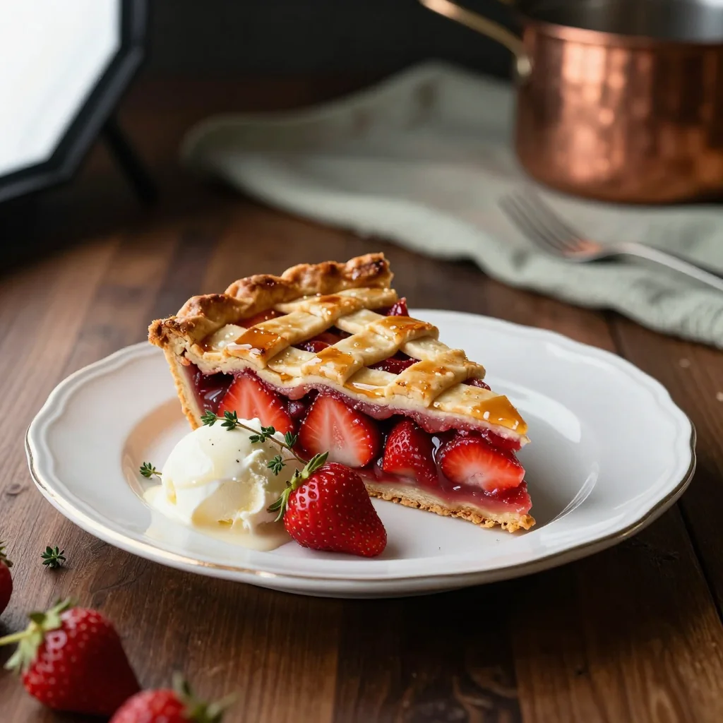 Strawberry Rhubarb Pie with Lattice