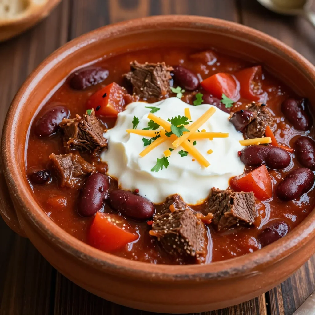 Slow Cooker Beef Chili for Super Bowl Sunday