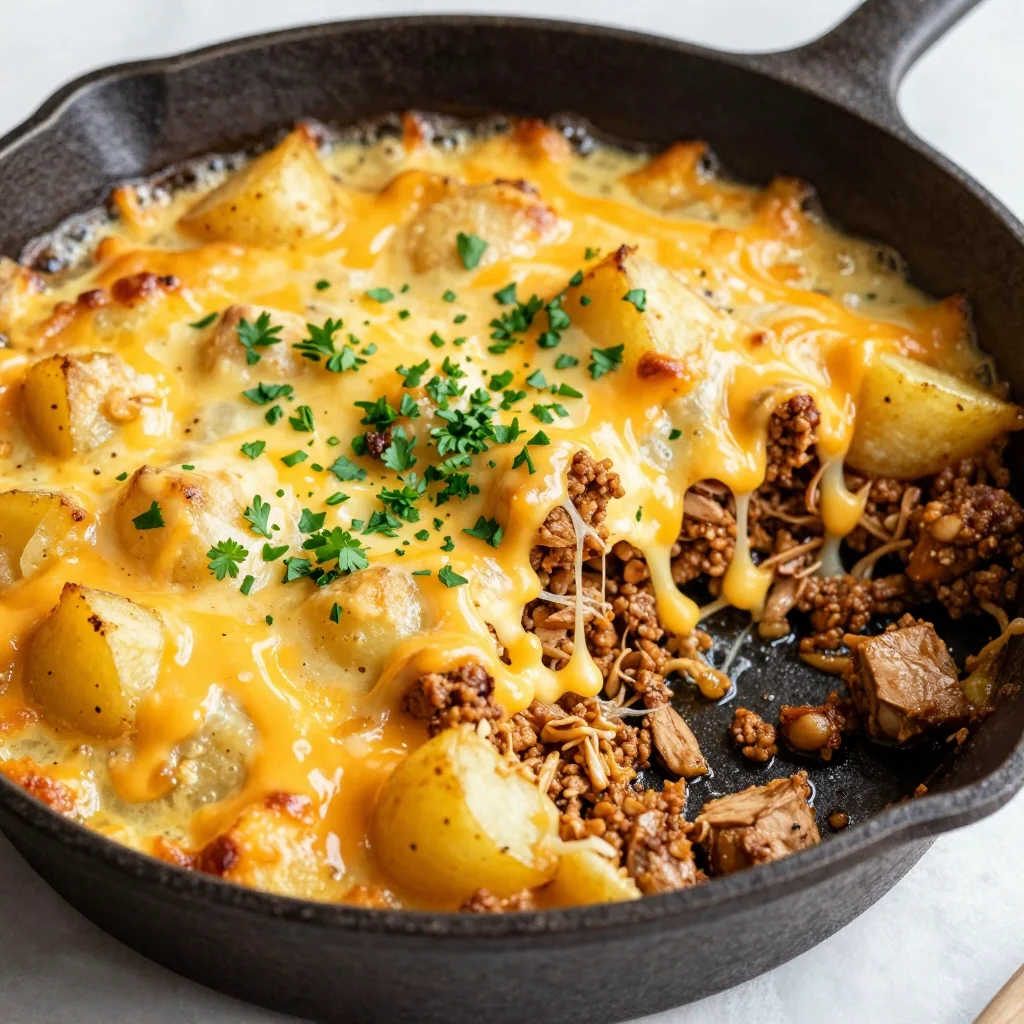 Cheesy Ground Turkey and Potato Skillet for Budget Meals
