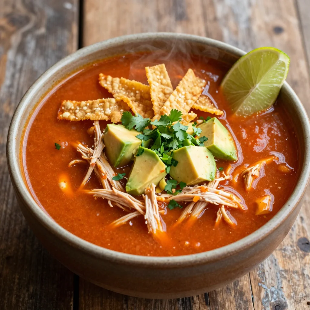 Slow Cooker Chicken Tortilla Soup for Pantry Clean Out