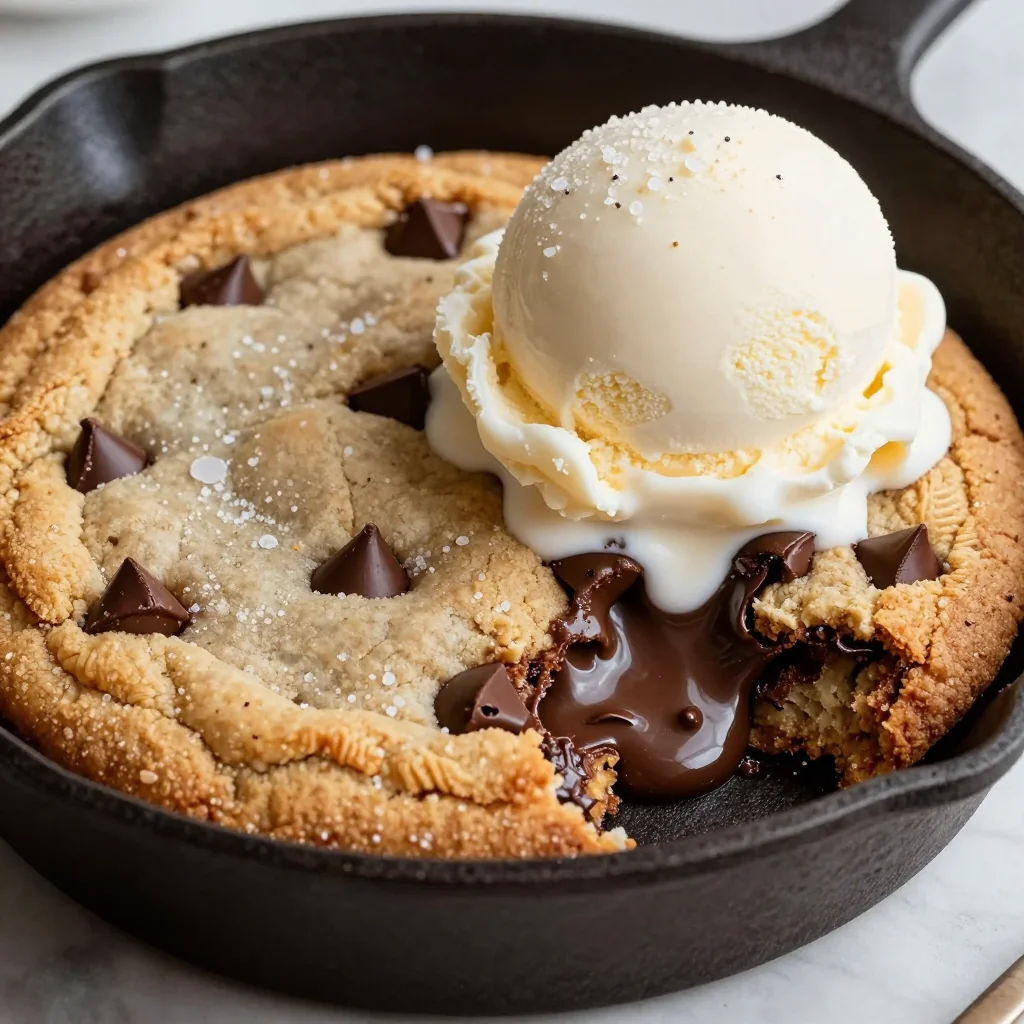 Warm Chocolate Chip Skillet Cookie for a Party Dessert