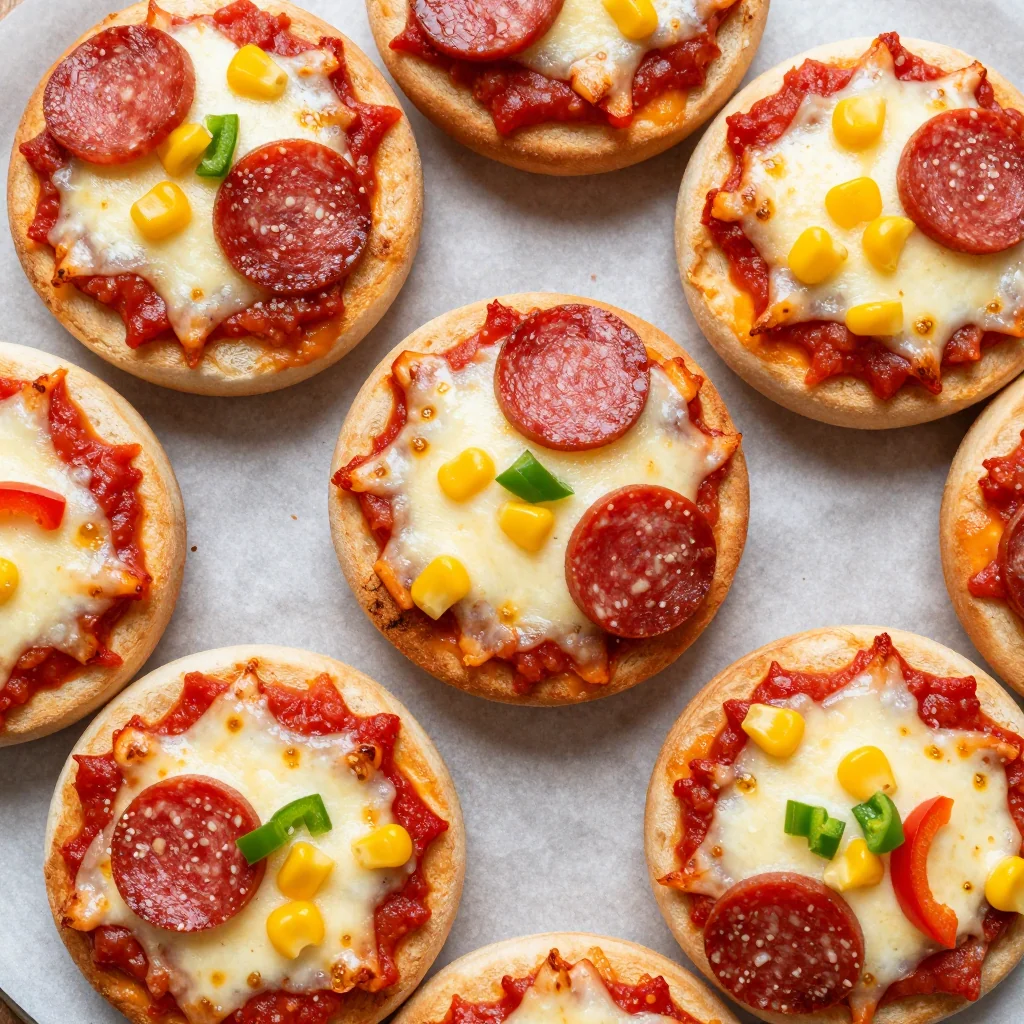 Kid Friendly Mini Pizzas on English Muffins for Lunch