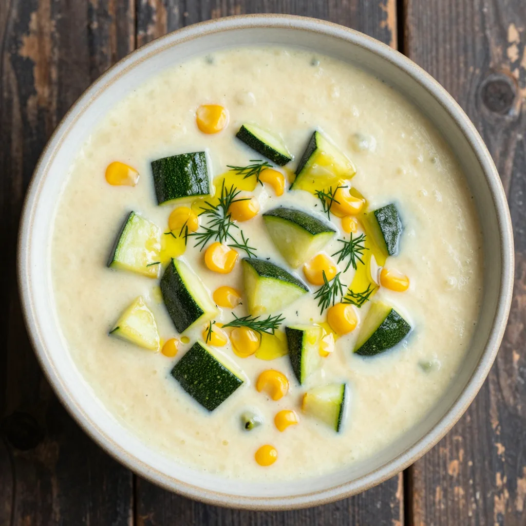 Healthy Creamy Zucchini and Corn Chowder for Winter