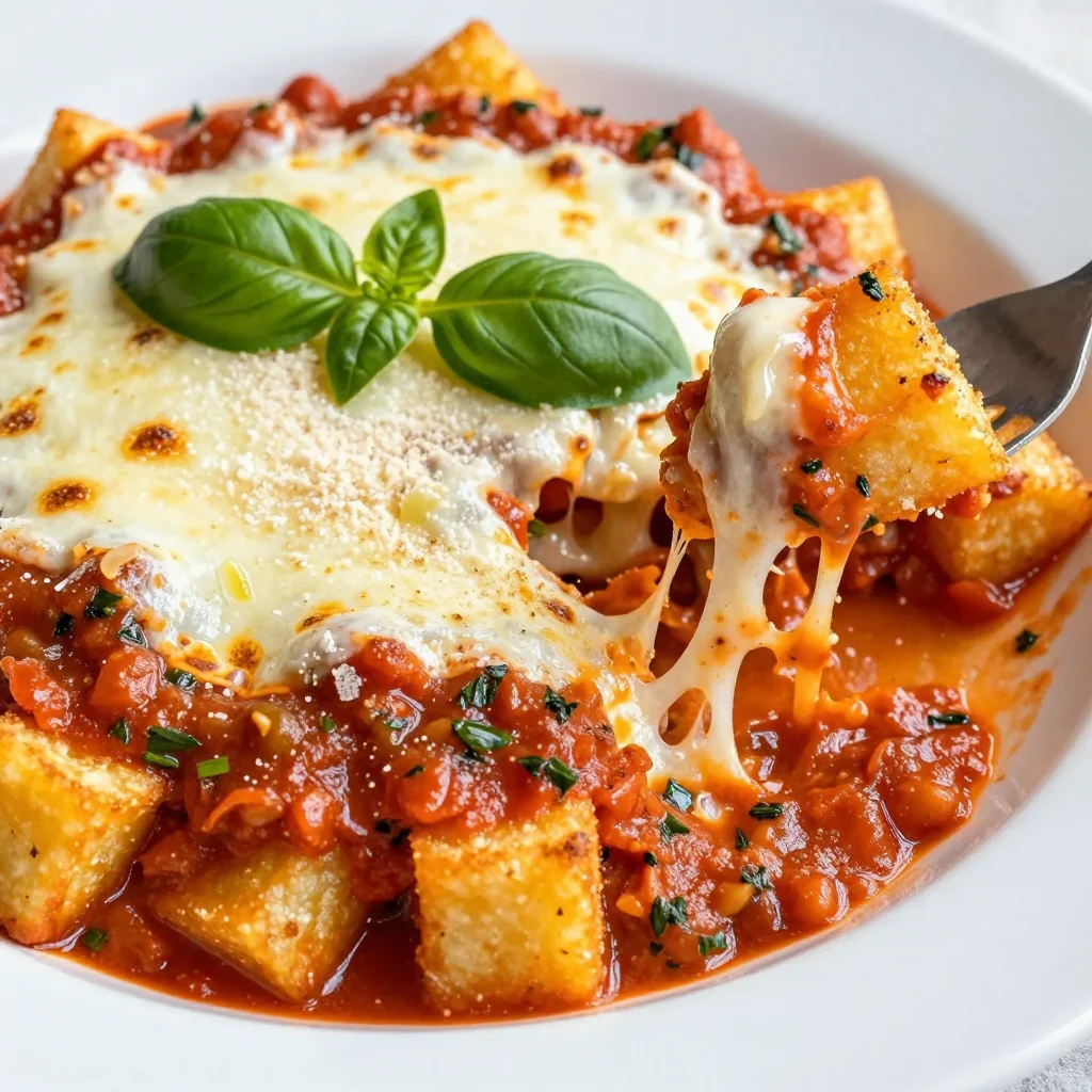 Cheesy Baked Polenta With Marinara Sauce