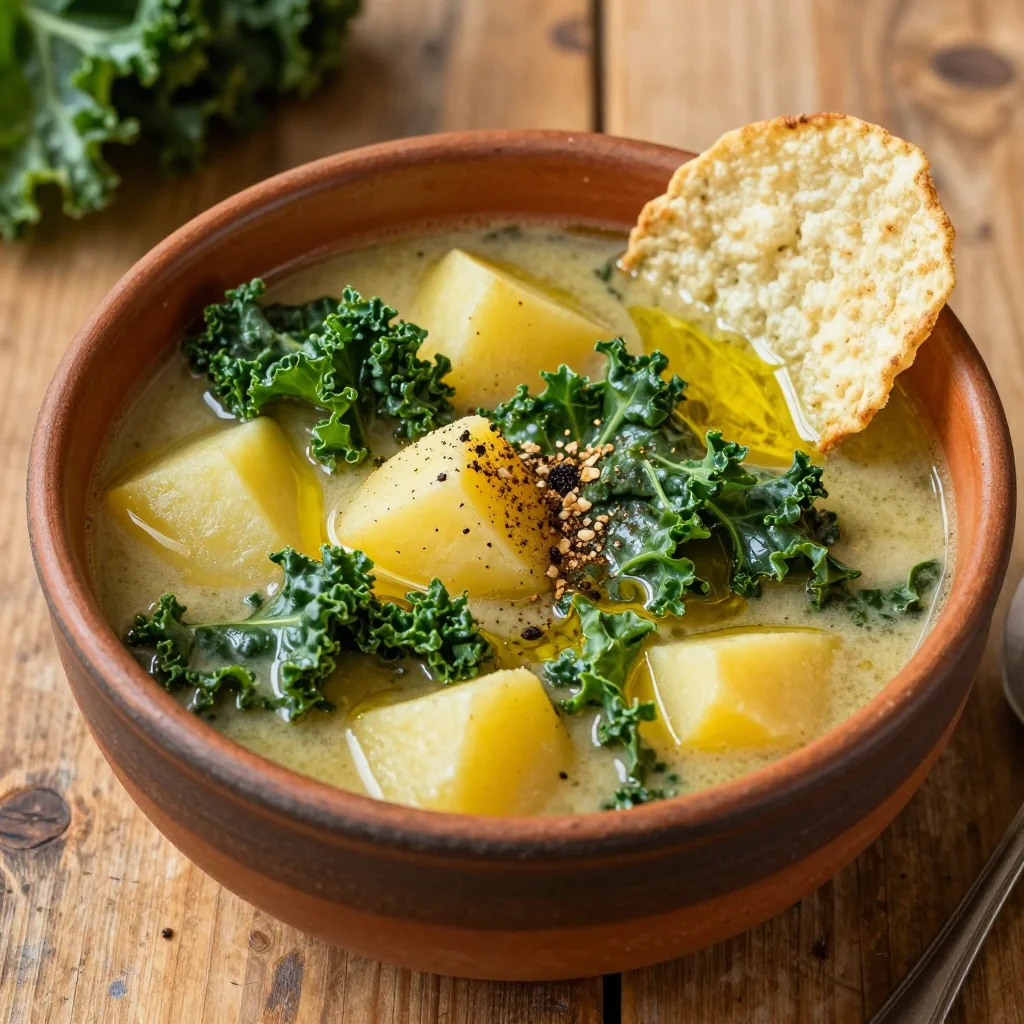 healthy batchcooked kale and potato soup for easy family dinners