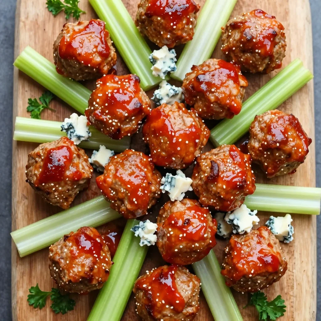 Game Day Slow Cooker Buffalo Chicken Meatballs for NFL