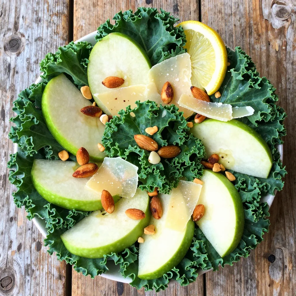 New Year's Day Kale and Green Apple Salad with Toasted Almonds
