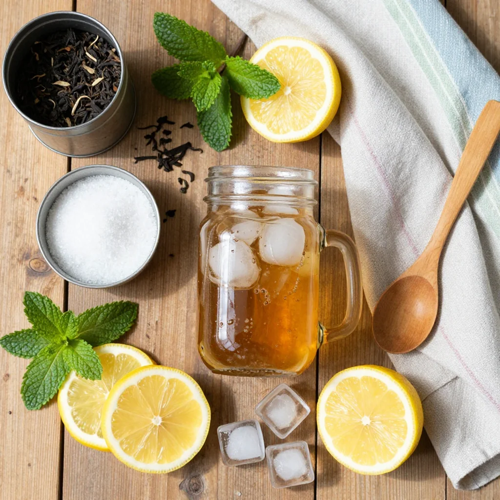 All ingredients for Sweet Tea Southern Style Ice Cold