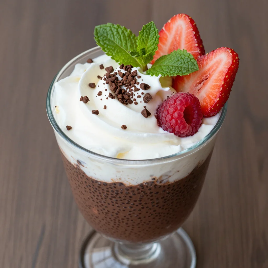 Healthy Chocolate Chia Seed Pudding Parfait