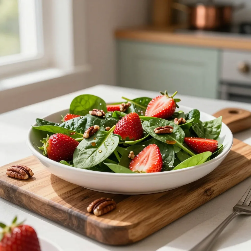 Strawberry Spinach Salad with Pecans