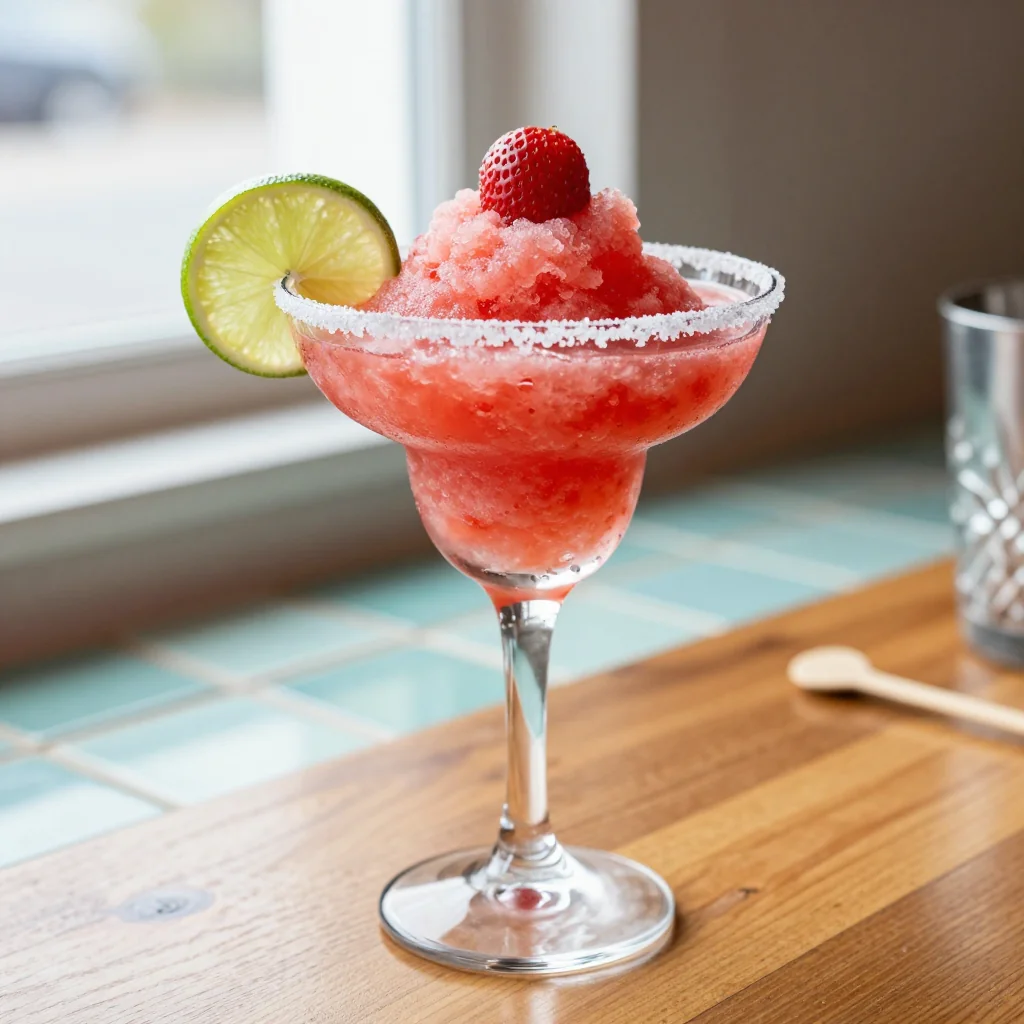 Strawberry Margarita Frozen with Lime