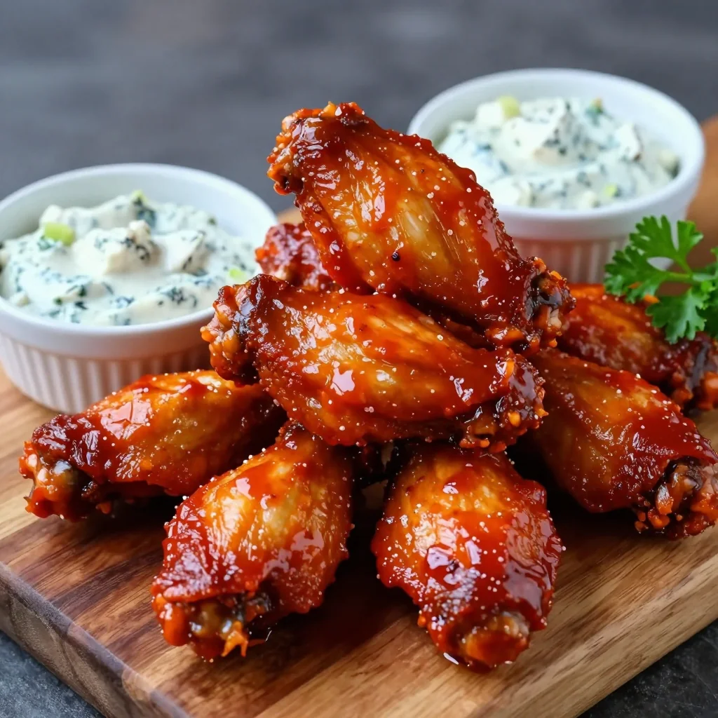 NFL Playoff Buffalo Wings with Blue Cheese Dip