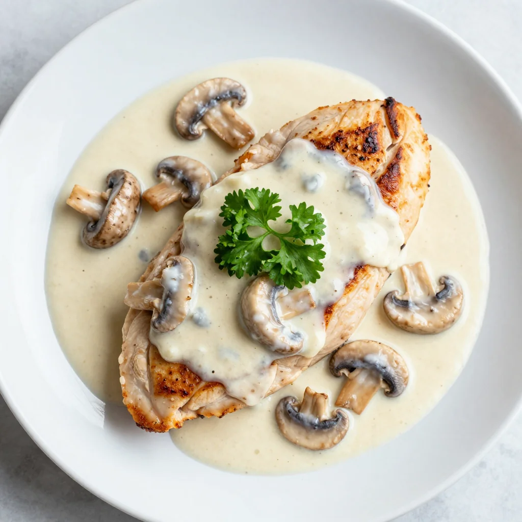 Budget Dinner Creamy Garlic Mushroom Chicken