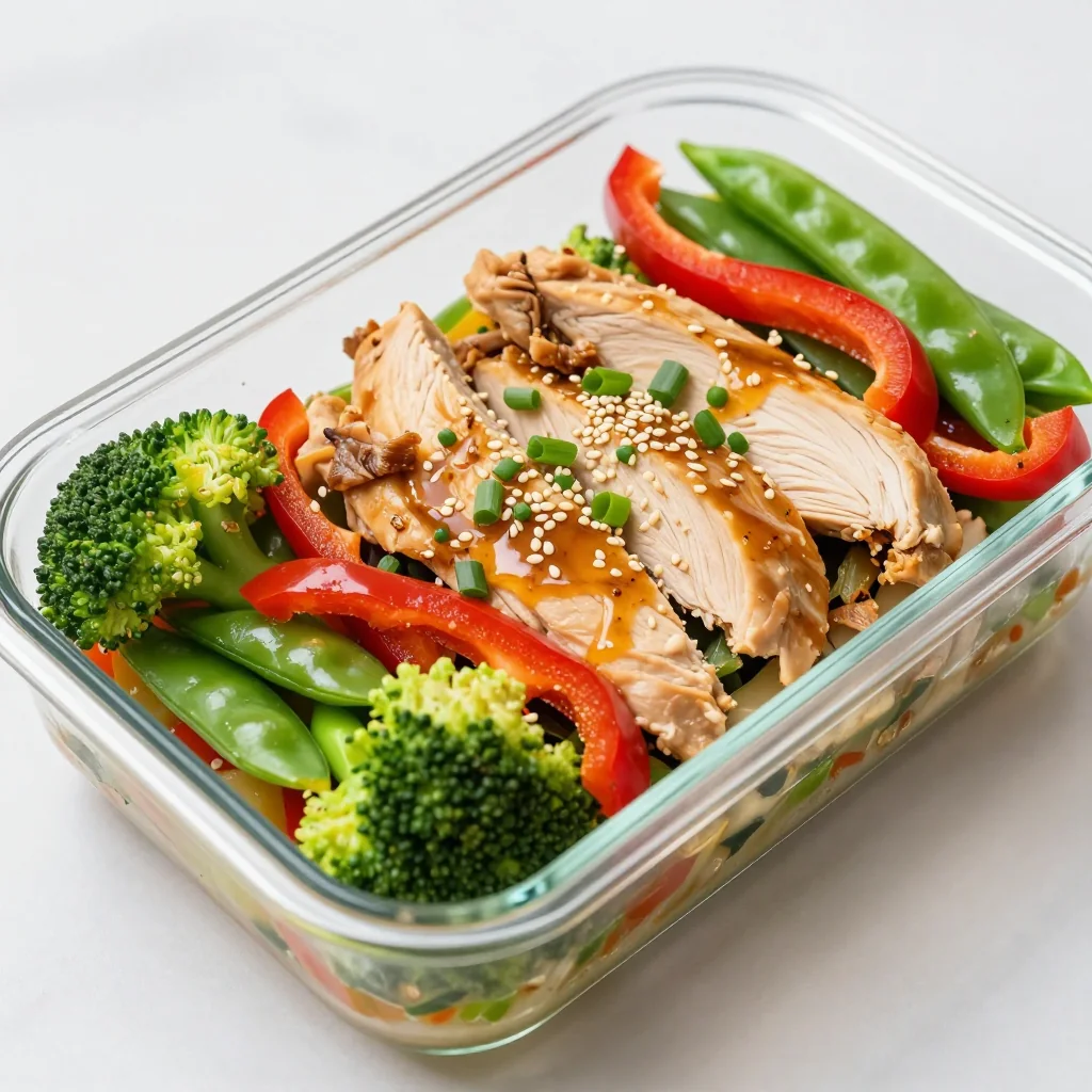 Healthy Meal Prep Chicken and Veggie Stir Fry with Ginger and Garlic