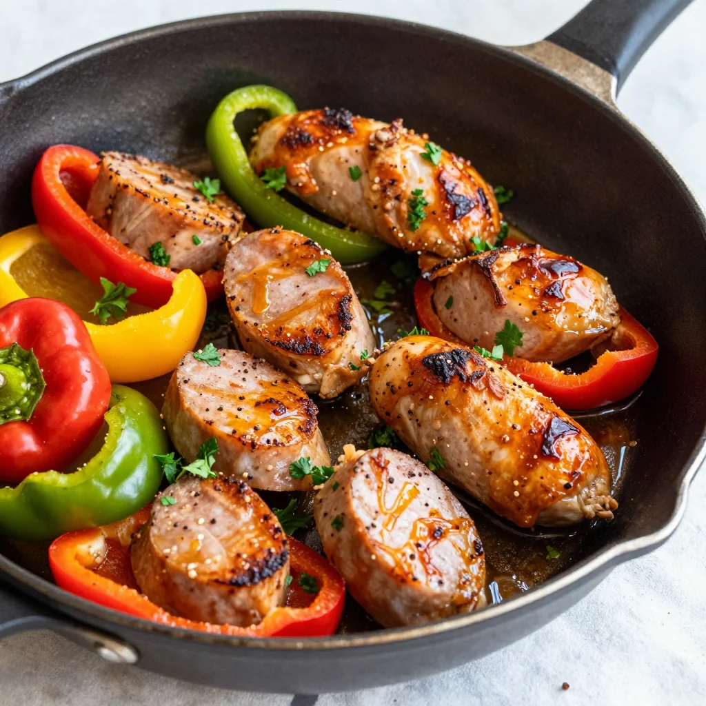 One Pan Chicken Sausage and Peppers for Budget Meals