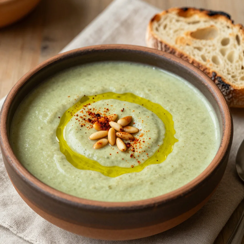 creamy spinach and potato soup for warm and healthy winter suppers