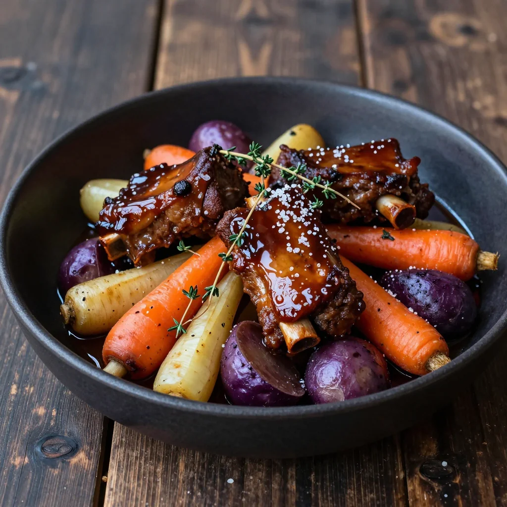 braised short ribs with root vegetables for winter comfort dinners