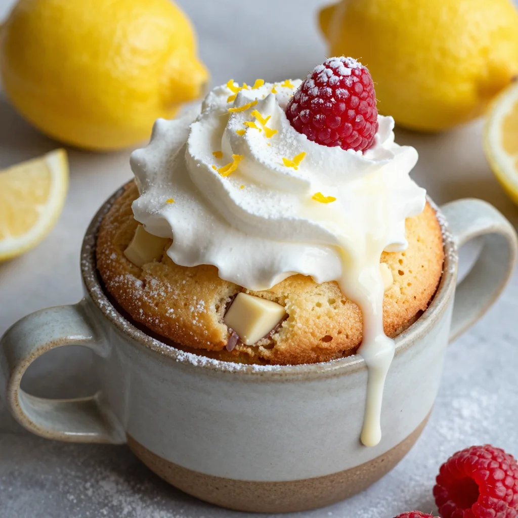 Indulgent Lemon and White Chocolate Mug Cake in Minutes