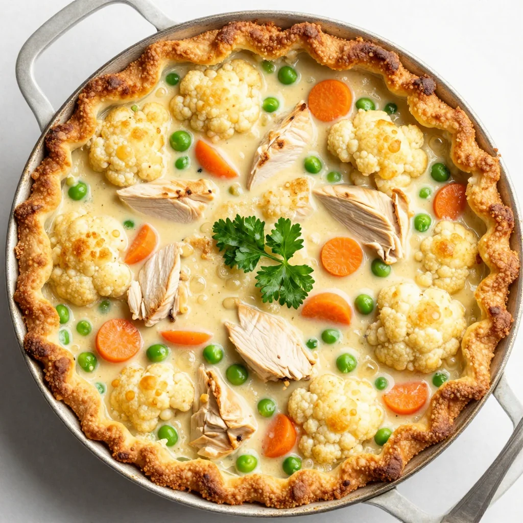 Kid-Friendly Chicken Pot Pie with Cauliflower Crust