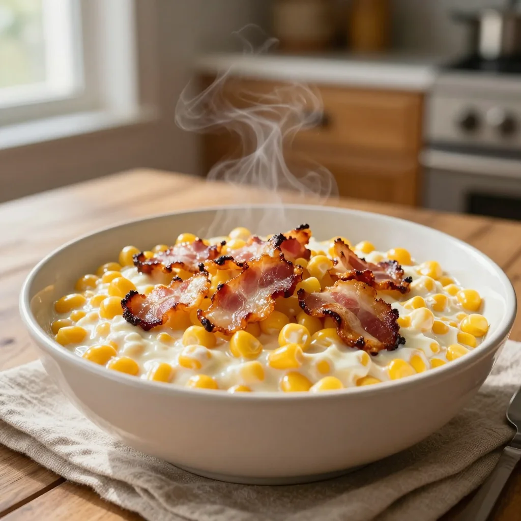 Creamed Corn with Bacon Homemade