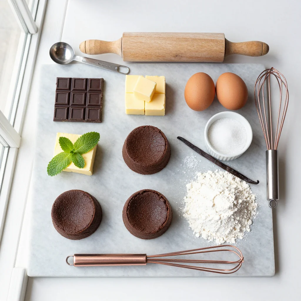 All ingredients laid out for Chocolate Lava Cake for Two