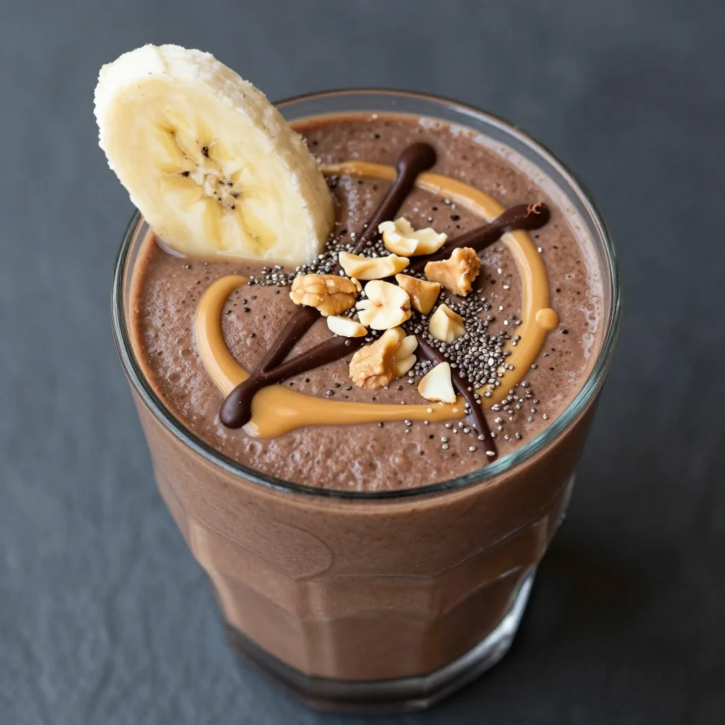 Healthy Chocolate And Banana Peanut Butter Smoothie